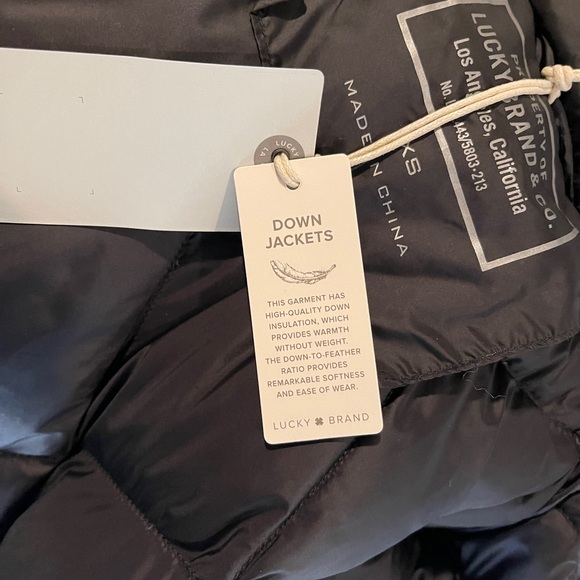 Lucky Brand Women's Black Down Jacket, Coat with hood. XSmall NWT - Picture 14 of 14